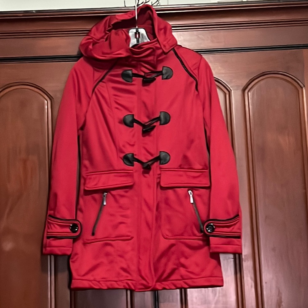 New York Yoki Classy Red Toggle With Full Zipper Jacket Size Small